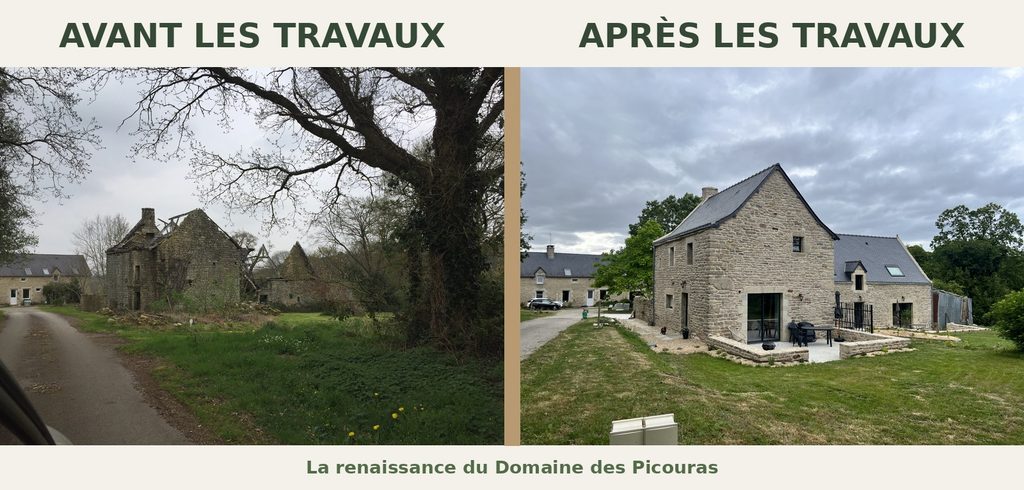 Rénovation d'un gîte près de Josselin au Domaine des Picouras